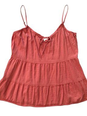 Women's OLD NAVY Tiered Swiss Dot Swing Cami Tank Top PINK Size Medium Tall